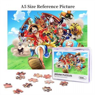 One Piece Cartoon Wooden Jigsaw Puzzle 500 Pieces Educational Toy Painting Art Decor Decompression toys 500pcs