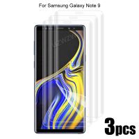 【 AN boutique 】 3ชิ้นสำหรับ Samsung Galaxy Note 9ป้องกันหน้าจอฟิล์มไฮโดรเจลนุ่ม3D โค้งคุ้มครองเต็มรูปแบบ