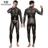 VIP FASHION Women Men Cosplay Fancy Anime Cosplay Punk Steampunk Skeleton Costume Long Sleeve Bodysuit monos mujer