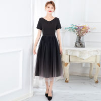 Japan And South Korea Black Dress Womens Long New Slim Temperament V-Neck Dress Daily Evening Dress