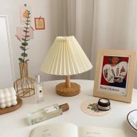 Nordic Pleated Table Lamp DIY Foldable 5V USB 220V Art Atmosphere Bedroom Bedside Night Light Home Decorate Night Lights