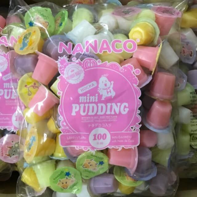 นานาโกะ-พุดดิ้งผสมวุ้นมะพร้าว-กลิ่นผลไม้-nanaco-100-ถ้วย-โกดังขนมนำเข้าราคาถูก