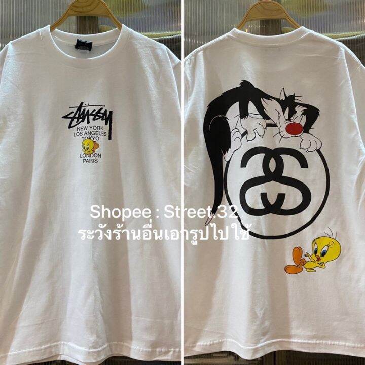 เสื้อเลือกตั้ง-street-32-เสื้อยืดแขนสั้น-stuss-y-เป็ดเหลืองs-5xl