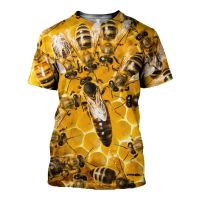 Magee8 Insect bee Printed men t Raw Honey Fashion Short sleeve summer street tshirt DW0038