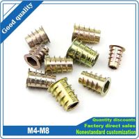 10Pc M4 M5 M6 M8 Metal Hexagon Hex Socket Head Embedded Insert Nut E Nut for Wood Furniture Inside and Outside Thread Zinc alloy