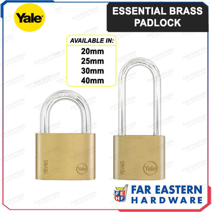 YALE Brass Padlock / Long Shackle Essential Lazada PH