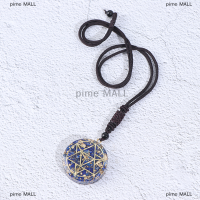 pime MALL ใหม่สีฟ้า orgonite คริสตัลธรรมชาติเจ็ดจี้จี้สร้อยคอเครื่องประดับของขวัญ