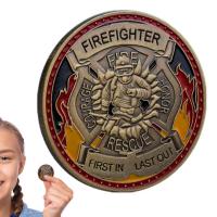 Firefighter Challenge Coin Cross Fire Rescue Fireman Coin Firemans Gift Commemorative Challenge Coin Display To Commemorate Your Service polite