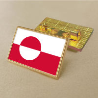 Greenland flag pin 2.5*1.5cm zinc alloy die-cast PVC colour coated gold rectangular medallion badge without added resin