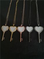 sublimation blank heart big key necklaces pendants necklace pendant hot tranfer printing consumable 15pieceslot