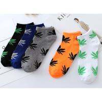 READY STOCK!1 Pair Men Maple leave pattern boat Socks Comfortable Permeable Cozy Cotton(with 5 colors selection)