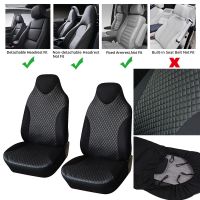 AUTOYOUTH 2PCS Front Seat Covers Black Sports Seat Covers PVC Fabric Car Seat Cover Universal Interior Accessories For TOYOTA