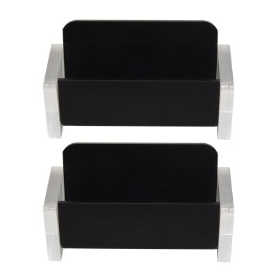 2X Acrylic Desktop Business Card Holder Display for Desk Elegant Business Card Stand for Office Black