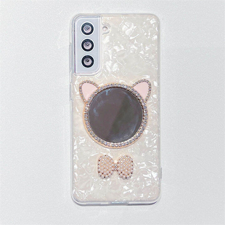 2023เคสใส่โทรศัพท์ใหม่สำหรับ-vivo-v29-5g-กากเพชรส่องแสงเป็นประกายวิบวับกระจกแต่งหน้าหูแมวน่ารักสีขาวน่ารักสีชมพูอ่อนเคส-vivo-v29โปร่งใสเคสกันกระแทกพิมพ์ลาย-vivov29-5g