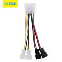 [Vktech] 1ชิ้นโมเล็กซ์4-Pin ถึง3-Pin ตัวเชื่อมอะแดปเตอร์สายไฟพัดลม12V * 2/5V * 2