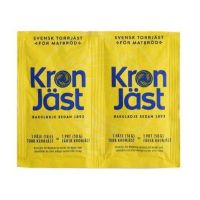 Kronjast Dry Yeast 24 g. ?Kronjast – Dry Yeast 2x14g (equivalent to 100g fresh yeast)?Contains 2 sachets of 14g each. One sachet is the equivalent of 50g fresh yeast.