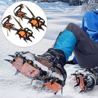 รองเท้ากันลื่น 1 คู่กลางแจ้ง 12-Toothed Spring Claw Crampons รองเท้าบูทสกีกันลื่นรองเท้าน้ำแข็งอุปกรณ์เสริมฝาครอบรองเท้ากลางแจ้ง