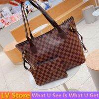 (2 In 1 ) LV  กระเป๋าถือสลิงกระเป๋าสำหรับผู้หญิงในการขายเดิม Monogram กระเป๋า2023ใหม่ซิปกระเป๋าคลัทช์กระเป๋าเงินเหรียญข้ามร่างกายกระเป๋าสะพายกระเป๋าเดินทางกระเป๋าช้อปปิ้งตารางสีขาวจับกระเป๋า