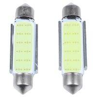 A pair of double tip COB C5W 12 LED White light License plate lamp 41MM