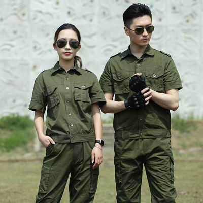 Cotton Work Wear Men Working Clothes Workwear Women Army Green Shirt And Pants Two Piece Uniforms Suits Sportwear Outdoor Work