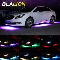 4x Car Underglow Flexible Strip LED Remote APP Control RGB LED Strip Under Chassis Tube Underbody System Automobile Neon Lights