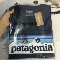 Patagonia Patagonia Patagonia Patagonia Map พิมพ์ตัวอักษรเสื้อยืดผ้าฝ้ายคอกลม