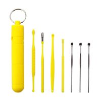 7PCS Ear Pick Ear Cleaning Earwax Removal Kit Ear Wax Cleanser Remover Earpick Tool Reusable Ear Cleaner Stainless Steel/ABS