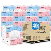 BINYUE TISSUE T40 ทิชชู่พกพา ทิชชู่ยกลัง 40 ห่อ  ทิชชู่ทำความสะอาด คุณภาพดี ยกลัง