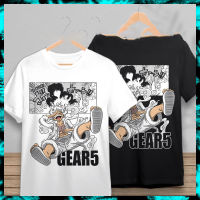 【Hot】 GZ Streetwear One Piece Luffy Gear 5 Japanese Anime T-Shirt Unisex Round Neck Baju Lelaki Wanita Oversized