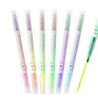 Highlighter Marker Pen 6Pcs Assorted Colors Highlighters Set Marker Pens Graffiti Pen Keynote Mark Lines Aesthetic Highlighter