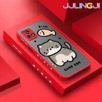 Jlingji เคสสำหรับ VIVO Y52S Y31s Y54s IQOO U3 IQOO U3X การ์ตูนแมวน่ารักบางมีน้ำค้างแข็งโปร่งใสแข็งขอบสี่เหลี่ยมกันกระแทกรูปแบบปลอกซิลิโคนคลุมทั้งหมดป้องกัน Softcase