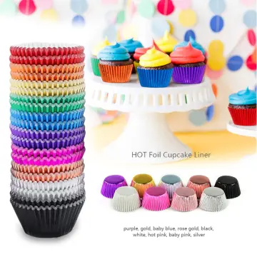 100pcs/pack Aluminum Foil Cupcake Liners Cupcake Holder Baking Cups Pans  Muffin Pudding Holders Wappers for
