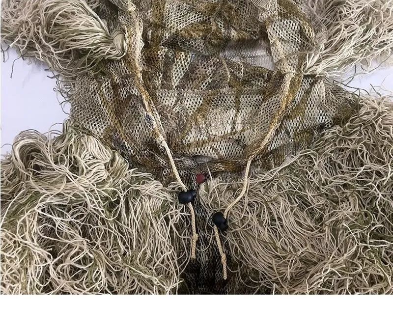 Ternos Ghillie camuflados 3D para homens, roupas de caça Sniper, tiro  tático militar, jogo de guerra, birdwatching, jaqueta e calça airsoft