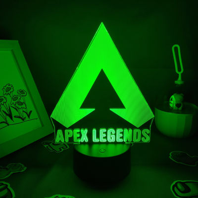 Apex Legends โลโก้3D LED RGB ไฟในคืนของขวัญเย็นสำหรับเพื่อนน่ารักลาวาโคมไฟห้องนอนข้างเตียงห้องเกมโต๊ะโต๊ะเครื่องหมายตกแต่ง