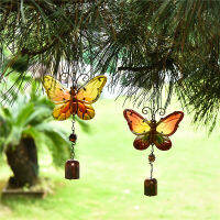 hang qiao shop  Creactive Iron Art Butterfly Wind Chimes Hanging Windbells Window Yard Garden Decor 1pcs