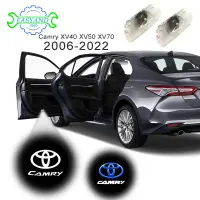 EASYAND ไฟ LED โปรเจคเตอร์ติดประตูรถ2ชิ้น,ไฟเงาผี XV50สำหรับ Toyota Camry ปี XV70ติดตั้งเอง