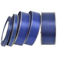 ；‘。、’ (25 Yards/Roll) Deep Blue  Fringe Single  Satin Rion Wholesale Gift Christmas Manual DIY Rions (6/10/25/40Mm)