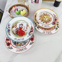 [Hot On Sale] Nordic Ceramic Steak Dinner Plate Round For Salad Dessert Cake Fruit Food Kitchen Household Products Breakfast Dessert Plate Set