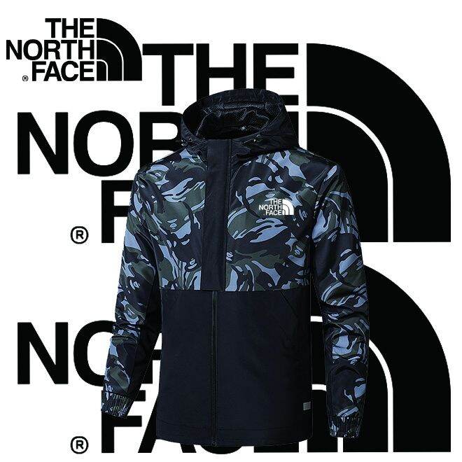 ส่งของ-the-north-face-เสื้อแจ็กเก็ต-กันลม-ลําลอง-มีฮู้ด-ลายพราง-กันน้ํา-คุณภาพสูง-แฟชั่นสําหรับผู้ชาย