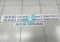 สติ๊กเกอร์ดั้งเดิมรถตู้ NISSAN URVAN คำว่า 3000 DOHC Direct Injection 3.0 Di URBAN ติดรถ แต่งรถ sticker นิสสัน