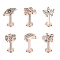 1Pc Stainless Steel Evil Eyes Tragus Stud Crystal Flower Labret Ear Stud Helix Cartilage Earring for Women Piercing Body Jewelry