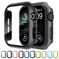 Case with Tempered Glass Screen Protector for Apple Watch Case 8/7/6/SE/5/4/3 iWatch Protective Cover 45mm 41mm 44mm 40 42 38mm