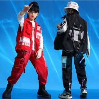 Children cool Hip Hop dancing Clothing Sweatshirt waistcoat Tactical Cargo Pants for Girl Boy Dance Costume Clothes Street wear