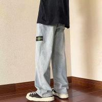 [Spot] Stone Island Jeans Mens Casual Straight Loose Wide-Leg American High Street Tide Brand Jeans