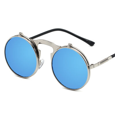 แว่นกันแดดแว่นตากันแดดโลหะสำหรับผู้ชายและผู้หญิง,แว่นกันแดดพับได้แว่นกันแดดทรงกลมแฟชั่น