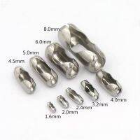 REGELIN 2.4/3.2/4/4.5mm Stainless Steel Ball Chain Connector Clasps End Beads Crimp Silver Tone DIY Jewelry Findings Accessories