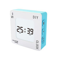 7 Colors Digital Timer Creative Multifunctional DIY Time Management Pomodoro Timer Backlight Square Alarm Clock Vibration Flash