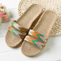 【YY】New Summer Womens Slippers Linen Flip Flops Beach Sandals Bathroom Slides Non-slip Slippers Mules Shoes Women Flip Flops FN60