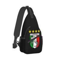 Italia Italy Crossbody Sling Bags Chest Bag Italian Flag Emblem Badge Shoulder Backpack Daypack for Hiking Outdoor Sports Pack Running Belt