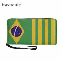 Nopersonality Coin Wallet for Women zil Flags Design New Fashion PU Leather Card Holders Long Clutch with Phone Pocket